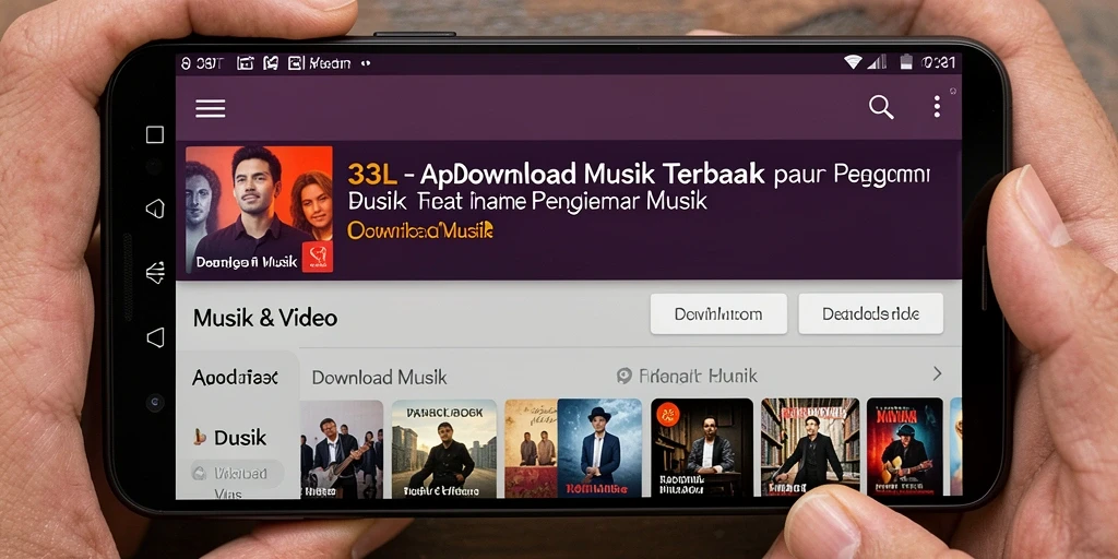 Antarmuka 33L yang menarik dan mudah digunakan untuk Download Musik.