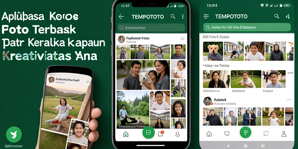 Antarmuka aplikasi TEMPOTOTO menampilkan berbagai pilihan kolase foto.
