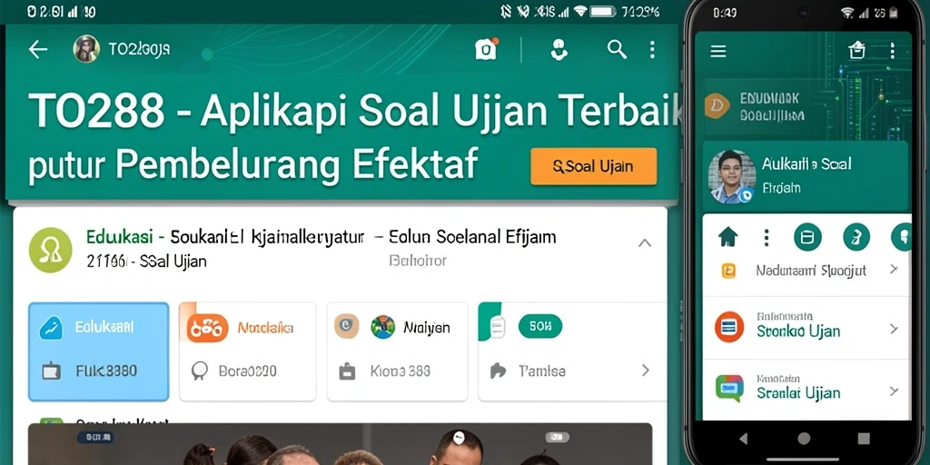 Tampilan antarmuka aplikasi TO288 untuk soal ujian yang interaktif.